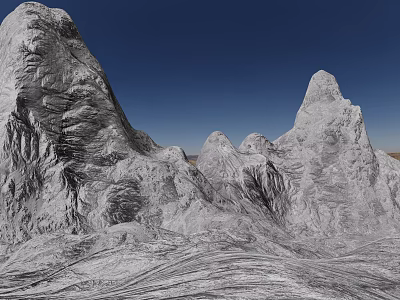 Modern Peak Mountain Range Mountain Valley Snow Mountain 3d model