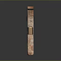 Vintage Rusted Copper Slide Handgun With Black Grip And Metallic Texture