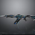 Futuristic Sci Fi Gun Design With Blue Glowing Accents And Sharp Details