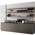 Modern Café Interior With Bar Counter Shelves Coffee Machines And Cabinets