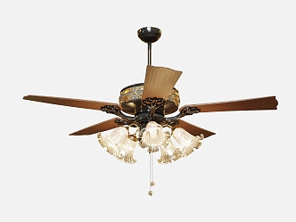 American ceiling fan lamps 3d model