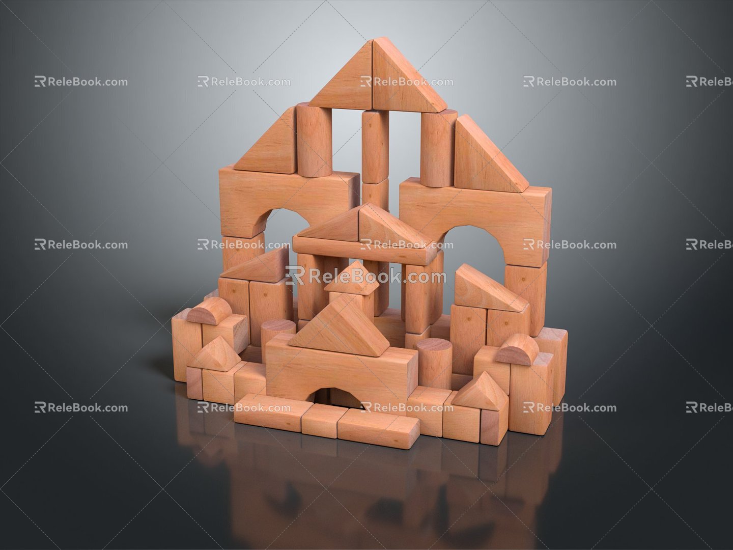 Modern Building Block Square House Square House Pixel House Building Block House 3d model