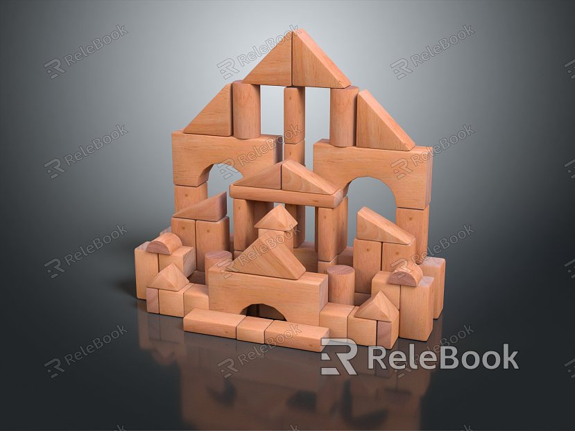 Modern Building Block Square House Square House Pixel House Building Block House model