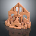 Modern Building Block Square House Square House Pixel House Building Block House 3d model