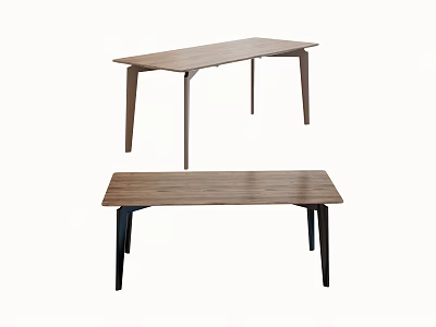 Modern Wooden Dining Tables With Light And Dark Finishes And Slim Legs Design 3d model