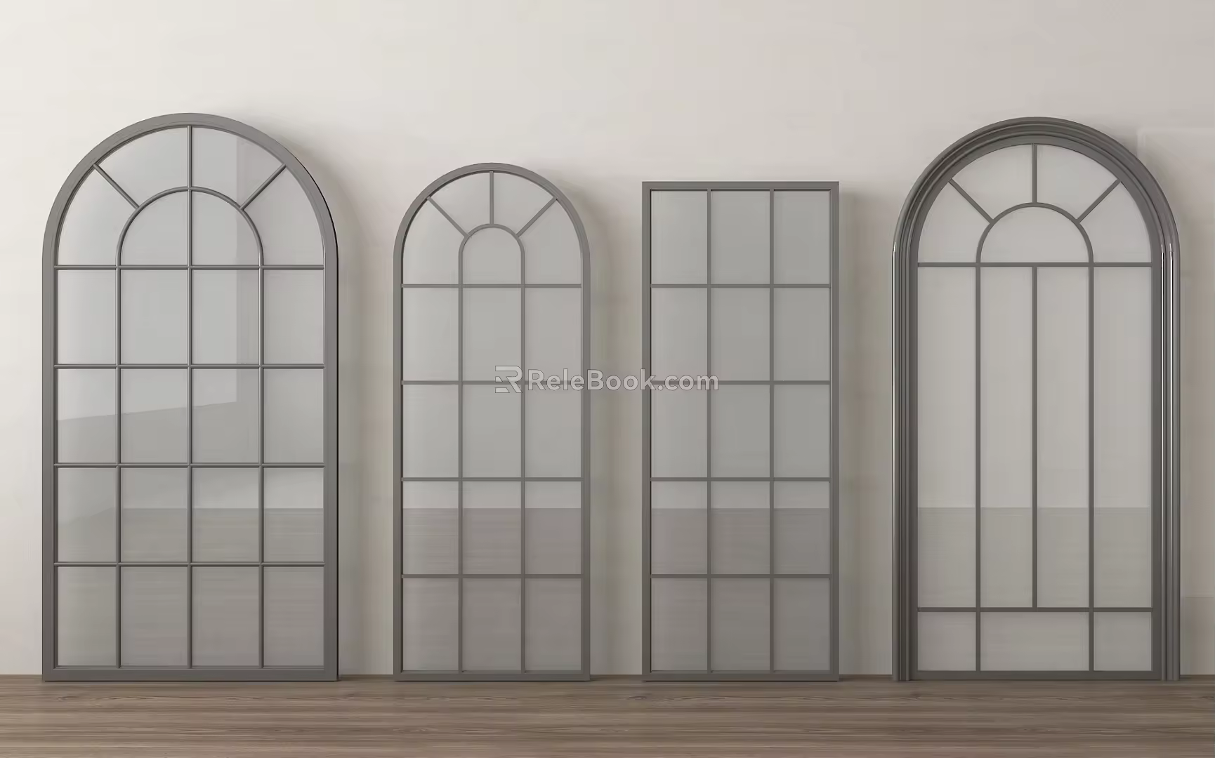 French casement window retro window curved window 3d model