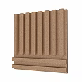 Brown Vertical Striped Wall Panel With Textured Surface Design 3d model