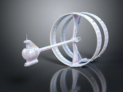 Advanced Futuristic Sci Fi Weapon With Circular Ring Structure And Metallic Launch Components 3d model