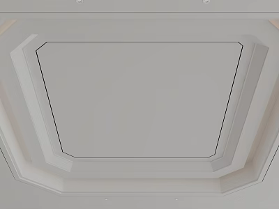 Modern Minimalist Ceiling Design With Geometric Layered Frames And Clean White Finish 3d model
