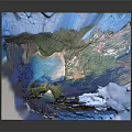 Scenic Garden Landscape With Lush Vegetation Rocky Outcrops Clear Blue Water And Sandy Beach