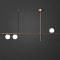 Modern Brass Hanging Chandeliers With Multiple White Spherical Bulbs Design 3d model