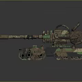 Camouflage Green Military Tank With Red Star And Dual Cannons