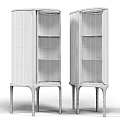 Elegant Wooden Console Cabinet With Wood Grain Shelves And Black Legs For Entryway