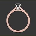 Elegant Rose Gold Ring With Solitaire Diamond And Shiny Polished Band