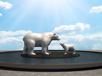 Polar Bear Mother and Son Father and Son 3d model Polar Bear Mother and Son Father and Son 3d model