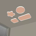 Bright Modern Ceiling Lights With Round Star Shaped And Rectangular Designs For Interior 3d model