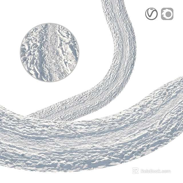 White Textured Components Featuring Circular Spiral Structure And Wave Stripe Pattern On White Background 3d model 