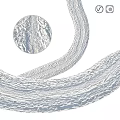 White Textured Components Featuring Circular Spiral Structure And Wave Stripe Pattern On White Background 3d model