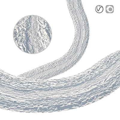 White Textured Components Featuring Circular Spiral Structure And Wave Stripe Pattern On White Background 3d model