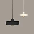 Two Modern Black and White Minimalist Pendant Lights for Interior Decoration