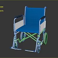 Medical Wheelchair With Blue Seat And Metal Frame For Mobility Assistance