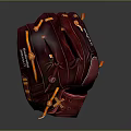 Durable Wilson Burgundy Leather Baseball Glove With Orange Laces And Stitching