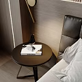 Modern Elegant Bedroom Interior Design With Large Window Curtains Gray Wall Headboard Nightstand And Lighting