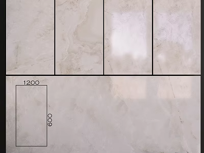 Light Tone Construction Components With Marble Textures 1200x600mm Size And Smooth Surface 3d model