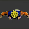 Anime Style Orange Costume Set With Blue Headband And Matching Shoes