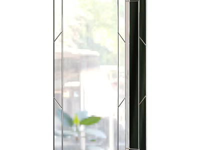 Modern Interior Mirror With Geometric Frame And Natural Light From Window 3d model