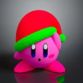 Cute Pink Doll Wearing Red Santa Hat With Green Trim And Adorable Expression