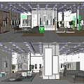 Modern Clothing Store Interior With Fashion Display Racks Lighting And Decorative Plants