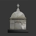 Stone Dome Structure Miniature Model with Classical Architecture Design Wooden Door and Decorative Spire