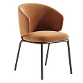 Modern Comfortable Boucle Upholstered Dining Chair With Sleek Black Metal Legs For Elegant Home Interior