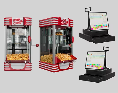 Modern popcorn machine cash register 3d model Modern popcorn machine cash register 3d model