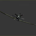 Vintage World War II Fighter Airplane With Military Camouflage Paint And Red Blue Wing Insignia