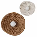 Modern Brown and Beige Wall Lamps with Textured Surface and White Circular Light Head