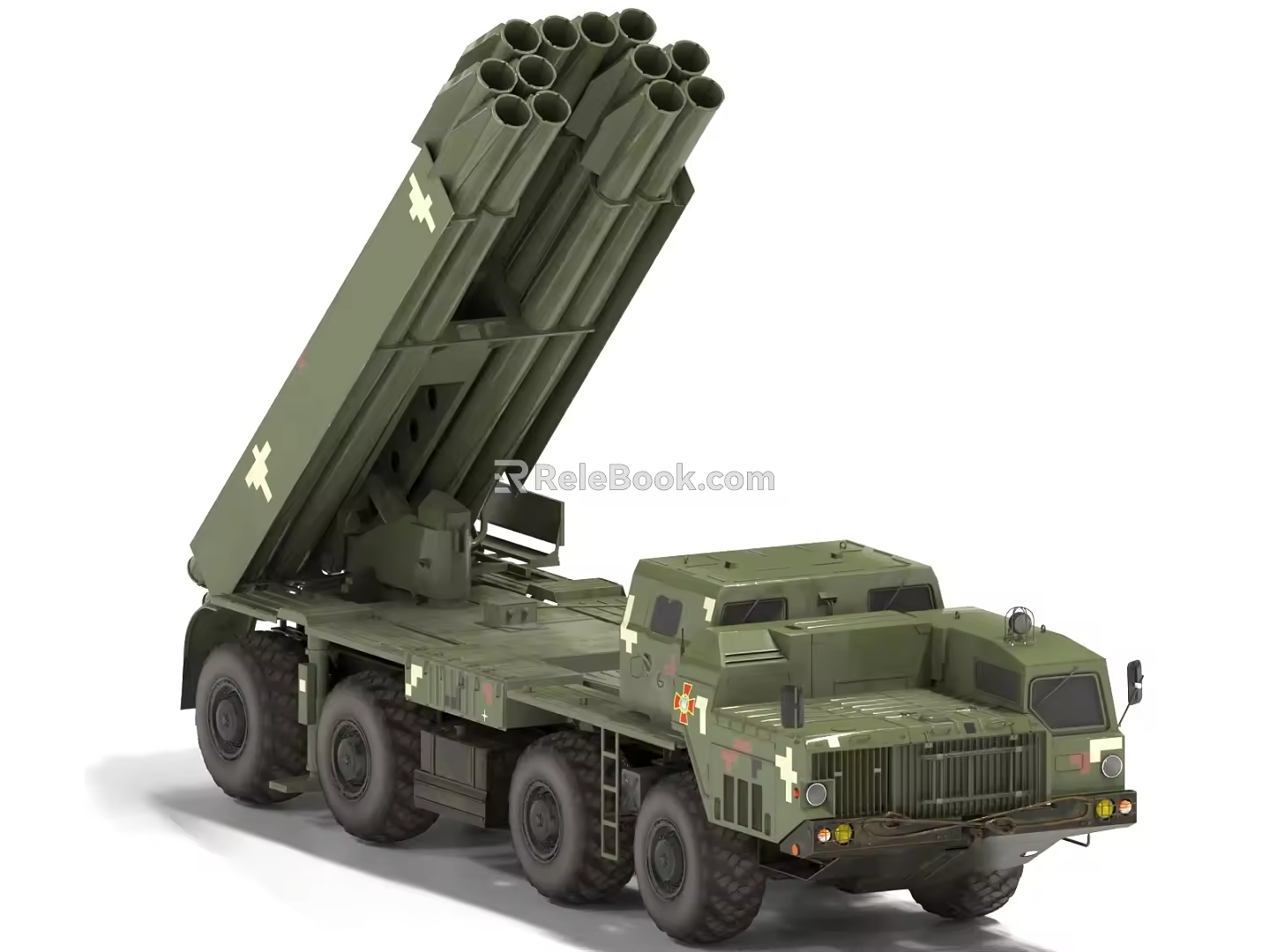 MLRS multiple rocket launcher system rocket launcher missile launcher long-range rocket launcher system missile system 3d model