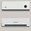 Two White Air Conditioner Fans With MI Digital Display And Universal Control Panel 3d model