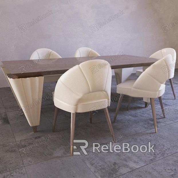 Dining table and chair combination model