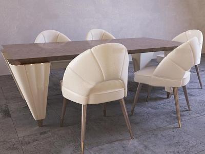 Dining table and chair combination model