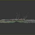 Wood And Stone Natural Craft With Green Leaf Shape And Small Twigs Design