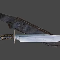 Handmade Vintage Style Decorative Knife With Ornate Handle And Leather Sheath