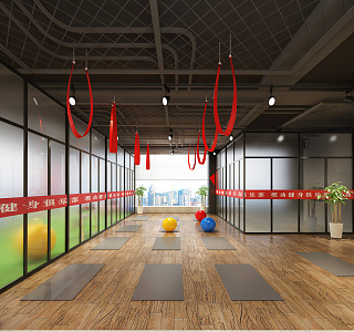 Industrial LOFT Yoga Room Gym Room 3d model