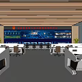 modern monitoring room command control hall monitoring hall dispatching command center office desk and chair 3d model