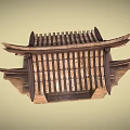 Traditional Chinese Entrance Gate With Classic Roof Tiles And Stone Walls Lattice Windows