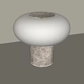 Modern Table Lamp With White Rounded Lampshade And Brown Textured Base 3d model