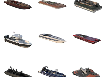 Various Types Of Luxury Yachts With Different Designs And Styles Showcase 3d model