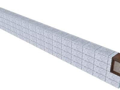 Modern Fence Landscape Low Wall 3d model