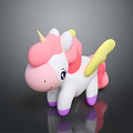 Cute Cartoon Unicorn Toy With Pink Mane White Body Yellow Wings And Purple Hooves